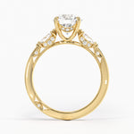 Simply Tacori Three Stone Marquise Diamond Ring Yellow Gold 18k Round Engagement Ring