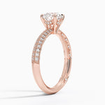 Tacori Sculpted Crescent Knife Edge Diamond Ring Rose Gold 18k Cushion Engagement Ring