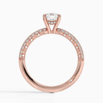 Tacori Sculpted Crescent Knife Edge Diamond Ring Rose Gold 18k Cushion Engagement Ring