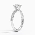 Tacori Sculpted Crescent Knife Edge Diamond Ring Platinum Cushion Engagement Ring