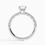 Tacori Sculpted Crescent Knife Edge Diamond Ring Platinum Cushion Engagement Ring
