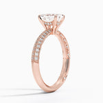 Tacori Sculpted Crescent Knife Edge Diamond Ring Rose Gold 18k Emerald Engagement Ring