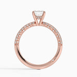 Tacori Sculpted Crescent Knife Edge Diamond Ring Rose Gold 18k Emerald Engagement Ring