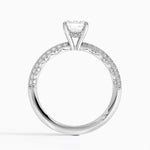 Tacori Sculpted Crescent Knife Edge Diamond Ring Platinum Emerald Engagement Ring