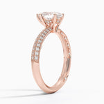 Tacori Sculpted Crescent Knife Edge Diamond Ring Rose Gold 18k Pear Engagement Ring