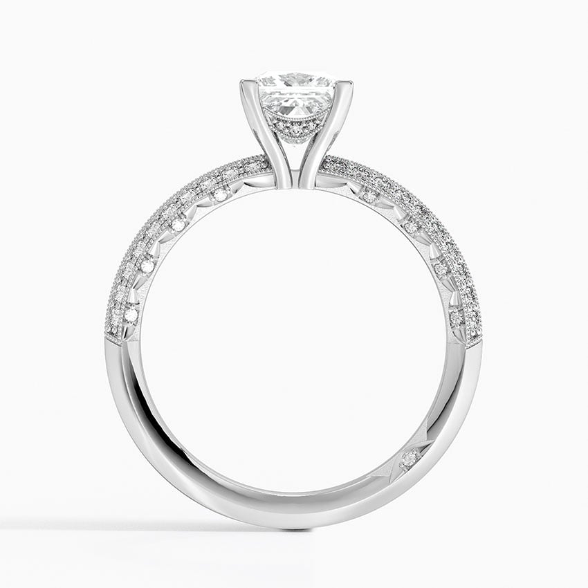 Tacori Sculpted Crescent Knife Edge Diamond Ring Platinum Princess Engagement Ring