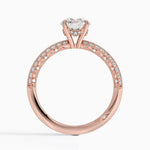 Tacori Sculpted Crescent Knife Edge Diamond Ring Rose Gold 18k Round Engagement Ring