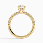 Tacori Sculpted Crescent Knife Edge Diamond Ring Yellow Gold 18k Round Engagement Ring