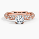 Tacori Sculpted Crescent Knife Edge Diamond Ring Rose Gold 18k Cushion Engagement Ring