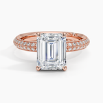 Tacori Sculpted Crescent Knife Edge Diamond Ring Rose Gold 18k Emerald Engagement Ring