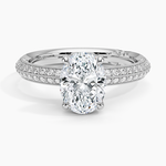 Tacori Sculpted Crescent Knife Edge Diamond Ring Platinum Oval Engagement Ring