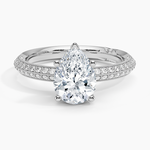 Tacori Sculpted Crescent Knife Edge Diamond Ring Platinum Pear Engagement Ring