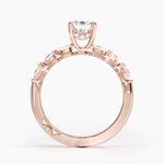 Tacori Sculpted Crescent Pear Diamond Ring Rose Gold 18k Emerald Engagement Ring