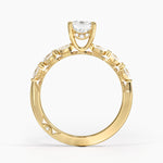 Tacori Sculpted Crescent Pear Diamond Ring Yellow Gold 18k Emerald Engagement Ring