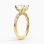 Tacori Sculpted Crescent Pear Diamond Ring Yellow Gold 18k Emerald Engagement Ring