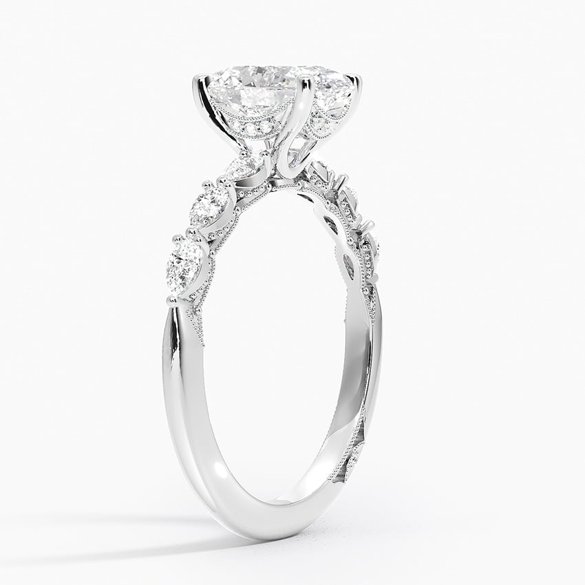 Tacori Sculpted Crescent Pear Diamond Ring Platinum Oval Engagement Ring