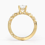 Tacori Sculpted Crescent Pear Diamond Ring Yellow Gold 18k Princess Engagement Ring