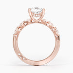 Tacori Sculpted Crescent Pear Diamond Ring Rose Gold 18k Princess Engagement Ring