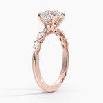 Tacori Sculpted Crescent Pear Diamond Ring Rose Gold 18k Round Engagement Ring