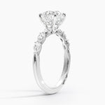 Tacori Sculpted Crescent Pear Diamond Ring Platinum Round Engagement Ring