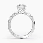 Tacori Sculpted Crescent Pear Diamond Ring Platinum Round Engagement Ring