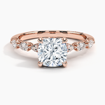 Tacori Sculpted Crescent Pear Diamond Ring Rose Gold 18k Cushion Engagement Ring