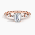 Tacori Sculpted Crescent Pear Diamond Ring Rose Gold 18k Emerald Engagement Ring