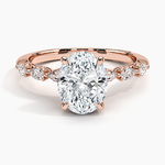 Tacori Sculpted Crescent Pear Diamond Ring Rose Gold 18k Oval Engagement Ring
