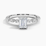 Tacori Sculpted Crescent Pear Diamond Ring Platinum Emerald Engagement Ring