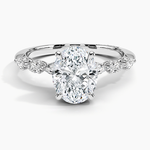 Tacori Sculpted Crescent Pear Diamond Ring Platinum Oval Engagement Ring