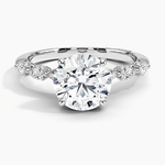 Tacori Sculpted Crescent Pear Diamond Ring Platinum Round Engagement Ring