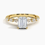 Tacori Sculpted Crescent Pear Diamond Ring Yellow Gold 18k Emerald Engagement Ring