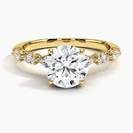 Tacori Sculpted Crescent Pear Diamond Ring Yellow Gold 18k Round Engagement Ring