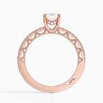 Tacori Lunetta Crescent Diamond Ring Rose Gold 18k Cushion Engagement Ring