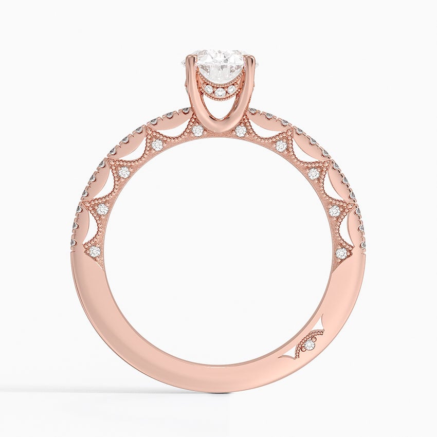 Tacori Lunetta Crescent Diamond Ring Rose Gold 18k Oval Engagement Ring
