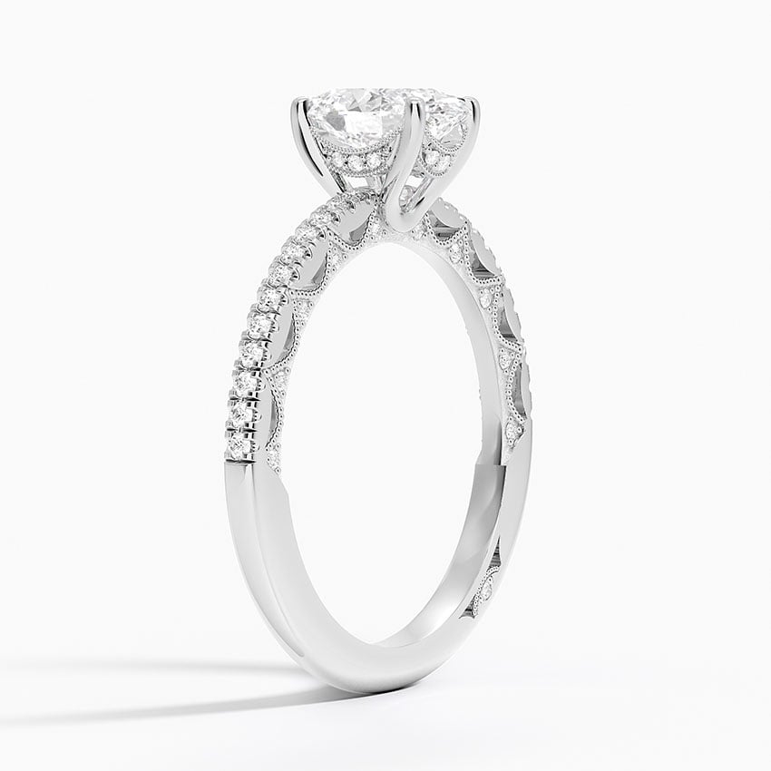Tacori Lunetta Crescent Diamond Ring Platinum Oval Engagement Ring