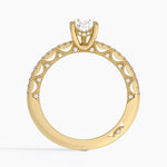 Tacori Lunetta Crescent Diamond Ring Yellow Gold 18k Pear Engagement Ring