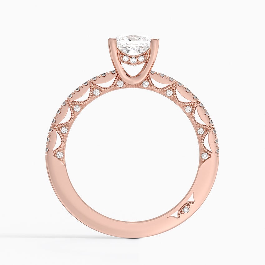 Tacori Lunetta Crescent Diamond Ring Rose Gold 18k Princess Engagement Ring
