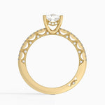 Tacori Lunetta Crescent Diamond Ring Yellow Gold 18k Princess Engagement Ring