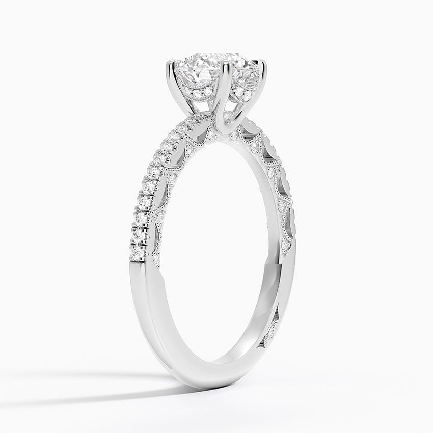 Tacori Lunetta Crescent Diamond Ring Platinum Round Engagement Ring