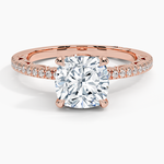 Tacori Lunetta Crescent Diamond Ring Rose Gold 18k Cushion Engagement Ring