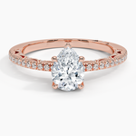 Tacori Lunetta Crescent Diamond Ring Rose Gold 18k Pear Engagement Ring