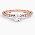 Tacori Lunetta Crescent Diamond Ring Rose Gold 18k Round Engagement Ring