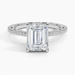 Tacori Lunetta Crescent Diamond Ring Platinum Emerald Engagement Ring