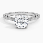 Tacori Lunetta Crescent Diamond Ring Platinum Round Engagement Ring