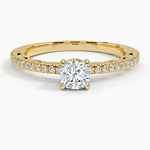 Tacori Lunetta Crescent Diamond Ring Yellow Gold 18k Cushion Engagement Ring