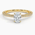 Tacori Lunetta Crescent Diamond Ring Yellow Gold 18k Oval Engagement Ring