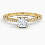 Tacori Lunetta Crescent Diamond Ring Yellow Gold 18k Princess Engagement Ring