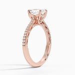 Tacori Lunetta Crescent Cathedral Diamond Ring Rose Gold 18k Emerald Engagement Ring