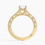 Tacori Lunetta Crescent Cathedral Diamond Ring Yellow Gold 18k Emerald Engagement Ring